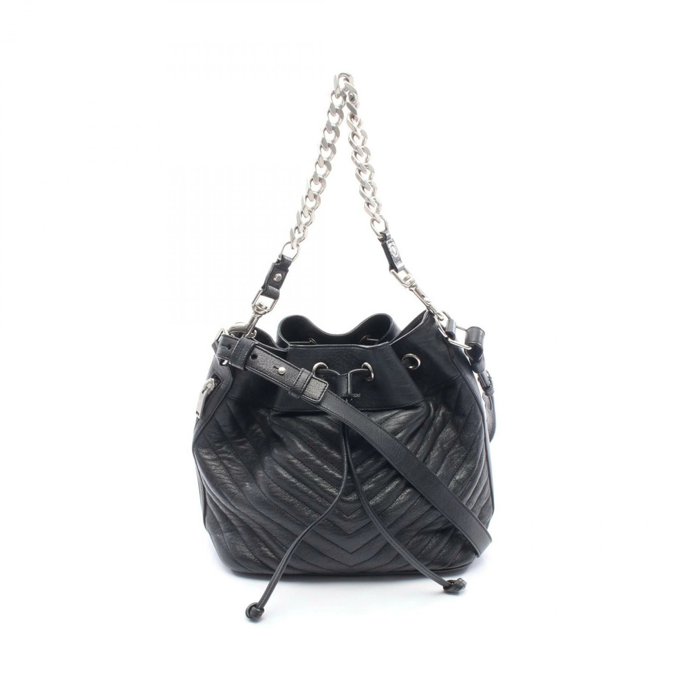 Saint Laurent Paris Emmanuel Handbag Leather Black